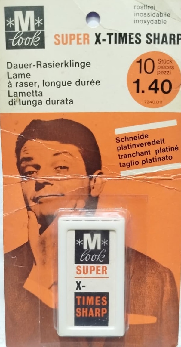 1960 NOSTALJİK M-LOOK SUPER X-TIMES SHARP PLATİN KAPLAMA 10LU JİLET PAKETİ HİÇ AÇILMAMIŞ ORİJİNAL AMBALAJINDA