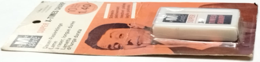 1960 NOSTALJİK M-LOOK SUPER X-TIMES SHARP PLATİN KAPLAMA 10LU JİLET PAKETİ HİÇ AÇILMAMIŞ ORİJİNAL AMBALAJINDA