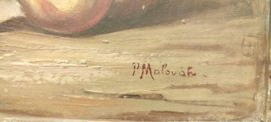 RUS RESSAM PAVEL MALOVANI İMZALI ANTİKA NATÜRMORT YAĞLIBOYA TABLO ORJINAL CERCEVESİNDE