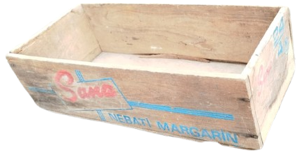 1950 SANA NEBATİ MARGARİN LOGOLU NADİR AHŞAP SEVKIYAT SANDIĞI VE DEKORATİF KOLEKSİYONLUK KASA