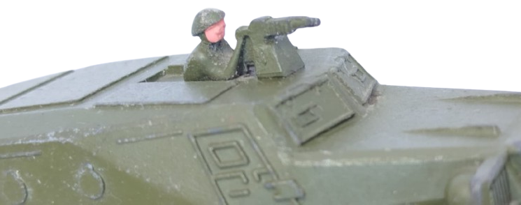 1970 SOVYET SSCB DÖNEMİ ORİJİNAL MFTI LOGOLU BTR-152 ASKERİ ZIRHLI ARAÇ METAL VİNTAGE OYUNCAK HAİKİ ASKERİ RENK  