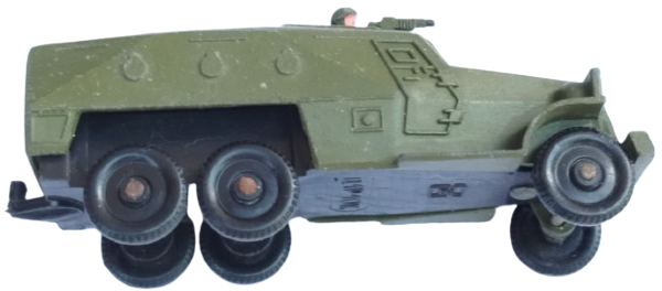1970 SOVYET SSCB DÖNEMİ ORİJİNAL MFTI LOGOLU BTR-152 ASKERİ ZIRHLI ARAÇ METAL VİNTAGE OYUNCAK HAİKİ ASKERİ RENK  