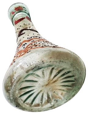 OSMANLI DÖNEMİ EL BOYAMASI VE MİNE İŞÇİLİKLİ ANTİKA NARGİLE ŞİŞESİ