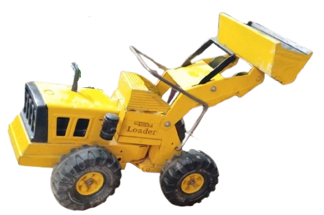 1970 MIGHTY TONKA LOADER VINTAGE SARI DEMİR KEPÇELİ DOZER  KONDİSYONLUK BUYUK BOYDA OYUNCAK