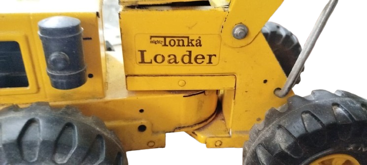 1970 MIGHTY TONKA LOADER VINTAGE SARI DEMİR KEPÇELİ DOZER  KONDİSYONLUK BUYUK BOYDA OYUNCAK