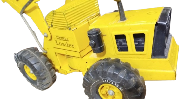 1970 MIGHTY TONKA LOADER VINTAGE SARI DEMİR KEPÇELİ DOZER  KONDİSYONLUK BUYUK BOYDA OYUNCAK