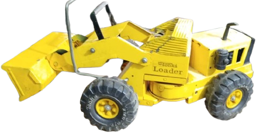 1970 MIGHTY TONKA LOADER VINTAGE SARI DEMİR KEPÇELİ DOZER  KONDİSYONLUK BUYUK BOYDA OYUNCAK