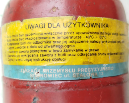 1970 POLONYA YAPIMI VİNTAGE PROPAN BÜTAN KAMP VE LABORATUVAR GAZI TÜPÜ BASINCA DAYANIKLI CELİK TUP