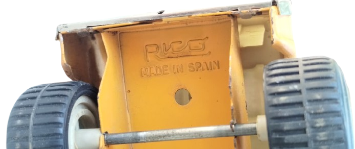 1970 VİNTAGE RICO İSPANYA YAPIMI SARI RENKDE METAL DEMİR İTFAİYE MERDİVENLİ MEKANIK VİNÇ KAMYON OYUNCAK