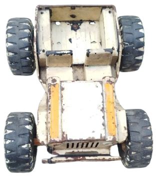 1970 VİNTAGE TONKA JEEP MR 970 BEYAZ RENKLİ METAL SAC OYUNCAK ARABA CORUMBIAN REBEL MODELİ BUYUK BOY