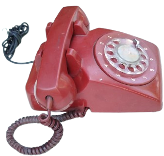 PTT TARAFINDAN ABONELERİNE AYLIK FATURAYA YANSITILARAK KİRAYA VERİLEN KANADA LİSANSLI BAKALİT MEKANİK KIRMIZI RENKDE CEVİRMELİ TELEFON 