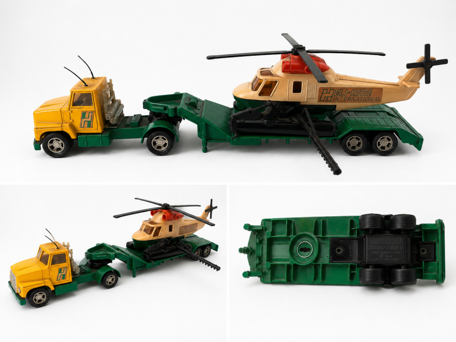 1970'LER VINTAGE MATCHBOX SUPERKINGS K92 ARAMA KURTARMA HELİKOPTERİ VE TRANSPORTER 
