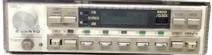 1980 SANYO CAR COMPONENT-V VİNTAGE OTO SES SİSTEMİ AMFİ (FT-A10), DİJİTAL RADYO/SAAT (FT-T10) VE OTOMATİK GERİ SARMA KASETÇALAR (FT-D10)