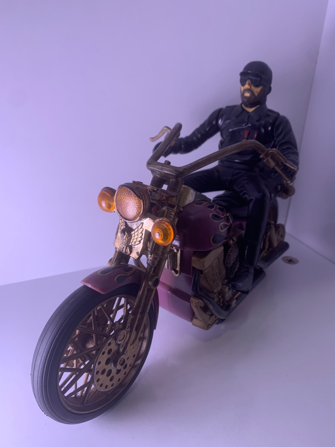 HARLEY DAVIDSON TARZI MOTOSİKLET VE SÜRÜCÜ FİGÜRÜ'' SERT PLASTİK''