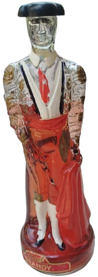 1970 İSPANYOL DESTİLERİA CAMPENY ÜRETİMİ ANTİKA KOLEKSİYONLUK MATADOR FİGÜRLÜ CAM BRANDY ŞİŞESİ