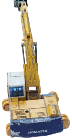 1970 JAPON MALI DIŞ MEKAN KOLEKSİYONLUK KOMATSU PC200 EKSKAVATÖR METAL MEKANİK SARI KEPÇE MAKETİ