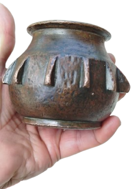 İSLAMİ BRONZ KİMYACI DİLİMLİ KUCUK HAVAN NADİR ECZACILIK VE KİMYACILIK KOLEKSİYONLUK ESER