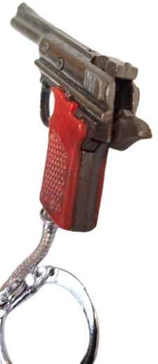 SİLAH JARJURLU MASKOT TABANCA ŞEKLİNDE METAL ANAHTARLIK KOLEKSİYON