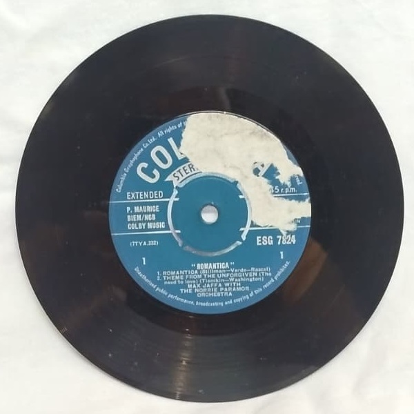 MAX JAFFA VE NORRIE PARAMOR ORCHESTRA ROMANTICA 45LIK PLAK COLUMBIA REKOR 1960 İNGİLTERE BASIM NADİR STEREO EXTENDED PLAY GRUP