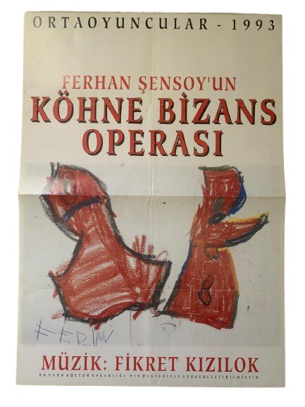ORTAOYUNCULAR ''KÖHNE BİZANS OPERASI'' DÖNEM BASKI ÇİZİM TİYATRO AFİŞİ