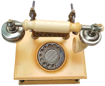 ANTİKA CEVİRMELİ TARZ KREMATÖR RENK MELEK KABARTMALI NOSTALJİK PİLLİ RADYO TELEFON 