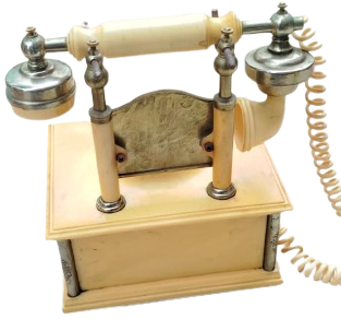 ANTİKA CEVİRMELİ TARZ KREMATÖR RENK MELEK KABARTMALI NOSTALJİK PİLLİ RADYO TELEFON 