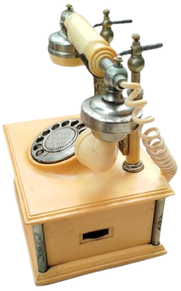 ANTİKA CEVİRMELİ TARZ KREMATÖR RENK MELEK KABARTMALI NOSTALJİK PİLLİ RADYO TELEFON 