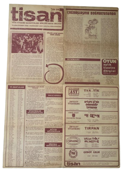 ANKARA SANAT TİYATROSU ''AST'' 17. YIL DÖNEM BASKI ''BÜLTEN AFİŞİ'' 1980