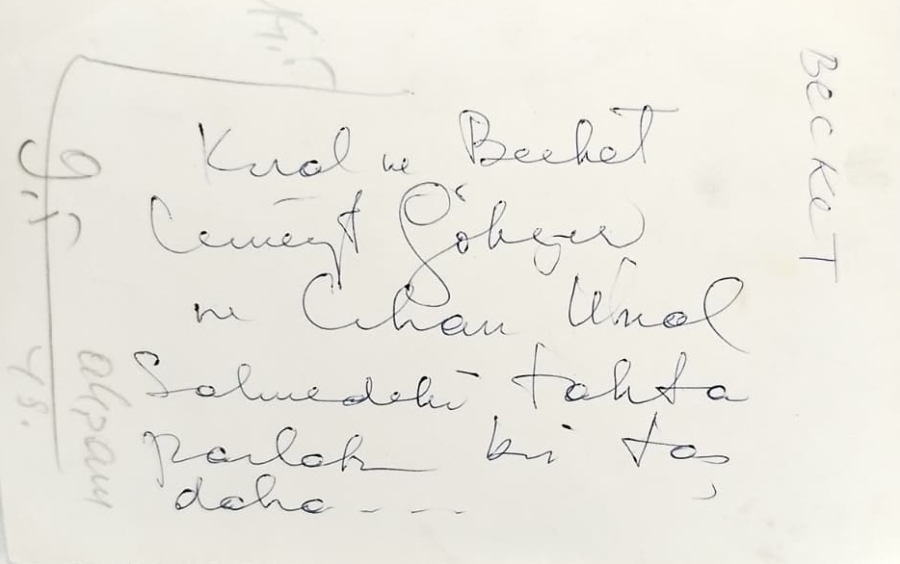 CUNEYT GOKCER VE CIHAN UNAL BECKET OYUNU ORINAL SİYAH BEYAZ TIYATRO SAHNE OYUN FOTOGRAFI