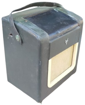 1940  VIDOR DRY SUPERHET PORTABLE CAT NO 392 TASINABİLİR ASKERİ YESİL KAPLI CANTA RADYO
