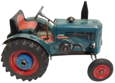 TENEKE KURMALI ŞANZIMANLI  3 İLERİ 1 GERİ VİTESLİ LANZ RULLDOG 40 YEŞİL RENKDE METAL TRAKTÖR