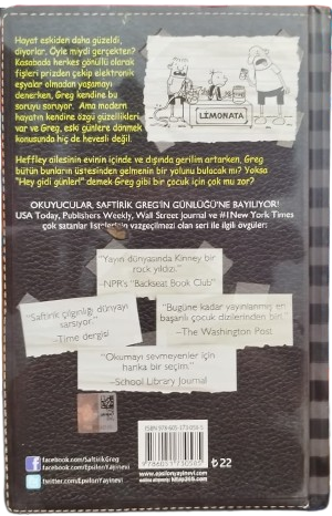  WİMPY KİD SAFTİRİK GREG'İN GÜNLÜĞÜ HEY GİDİ GÜNLER! - JEFF KINNEY, EPSİLON YAYINEVİ TÜRKÇE BASKI, 