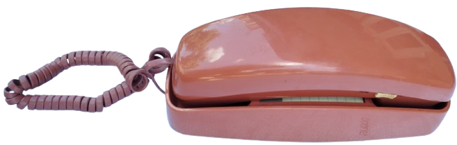 1990 AT&T TRIMLINE 210 RETRO VINTAGE KIRMIZI GUL RENKLİ KABLOLU DUVARA ASMALI TUSLU TELEFON 