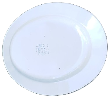 YU-I BRAND MARKA ÇİN YAPIMI 40 CM NOSTALJİK ÇİÇEK DESENLİ VİNTAGE OVAL EMAYE SUNUM TEPSİSİ 
