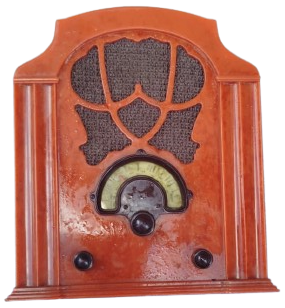 ALOCCHIO BACCHINI 53-ITALIA-1933 MINIATURE  RADYO AM-FM ALICILI MODEL TASARIM MASA USTU RADYOSU