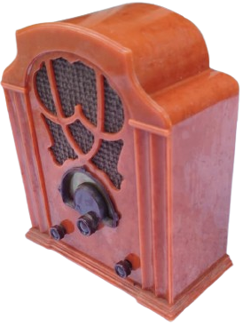 ALOCCHIO BACCHINI 53-ITALIA-1933 MINIATURE  RADYO AM-FM ALICILI MODEL TASARIM MASA USTU RADYOSU