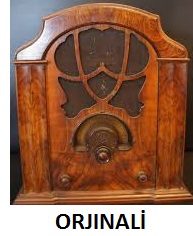 ALOCCHIO BACCHINI 53-ITALIA-1933 MINIATURE  RADYO AM-FM ALICILI MODEL TASARIM MASA USTU RADYOSU