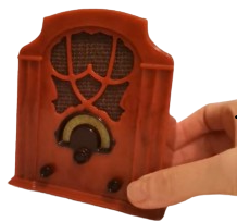 ALOCCHIO BACCHINI 53-ITALIA-1933 MINIATURE  RADYO AM-FM ALICILI MODEL TASARIM MASA USTU RADYOSU