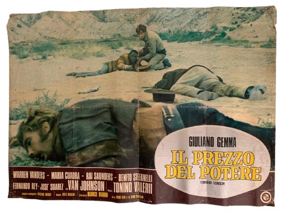 ''IL PREZZO DEL POTERE'' (GÜCÜN BEDELİ) DÖNEM BASKI BEZ  WESTERN FİLMİ LOBİ KARTI