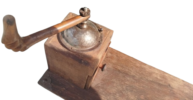 1900 OSMANLI USTA İSİ YAPIM KAHVE CEKİRDEGİ OGUTUCU MEKANIK AHSAP EL DEGİRMEN 