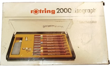 ROTRING 2000 ISOGRAPH TEKNIK CIZIM KALEM SETI MIKRO HASSASIYETTE DETAYLI CIZIMLER VE PROJELER URETMEK ICIN