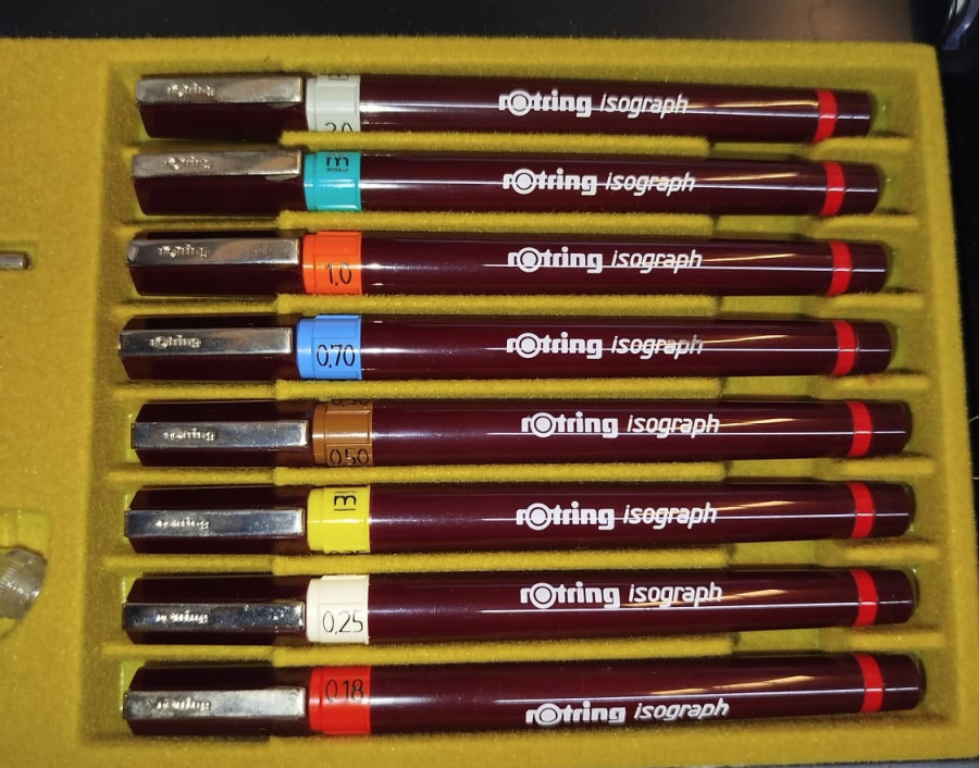 ROTRING 2000 ISOGRAPH TEKNIK CIZIM KALEM SETI MIKRO HASSASIYETTE DETAYLI CIZIMLER VE PROJELER URETMEK ICIN