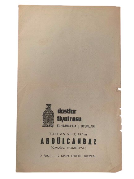 DOSTLAR TİYATROSU ''ABDÜLCANBAZ'' TİYATRO OYUN BROŞÜRÜ