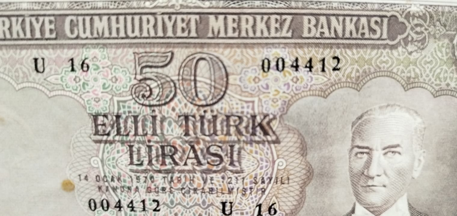50 TÜRK LİRASI 5 EMİSYON GRUBU E6 KAĞIT PARA TÜRKİYE CUMHURİYETİ MERKEZ BANKASI 