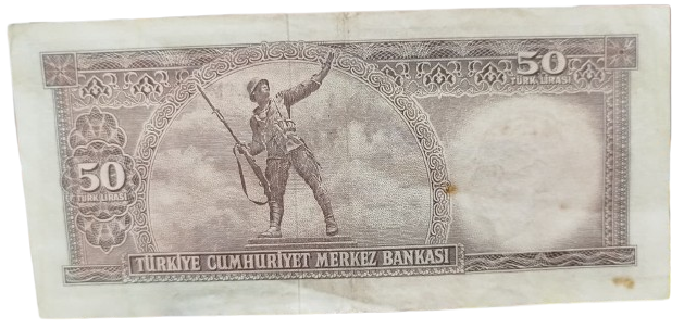 50 TÜRK LİRASI 5 EMİSYON GRUBU E6 KAĞIT PARA TÜRKİYE CUMHURİYETİ MERKEZ BANKASI 