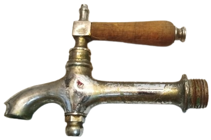 AHŞAP SAPLI ANTİK BİRÇEŞME MUSLUĞU VINTAGE KOLEKSİYON PARÇASI