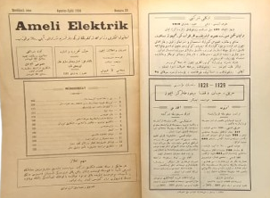 AMELİ ELEKTRİK DERGİSİ OSMANLI HARFLİ ESKİ OSMANLI DÖNEMİ ELEKTRİK MECMUASİ
