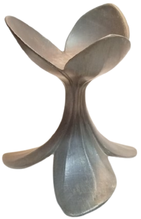 ART NOUVEAU VE MİD-CENTURY  LALE FORMUNDA METAL MUMLUK ÇİFTİ DEKORATİF OBJE UC AYAKLI