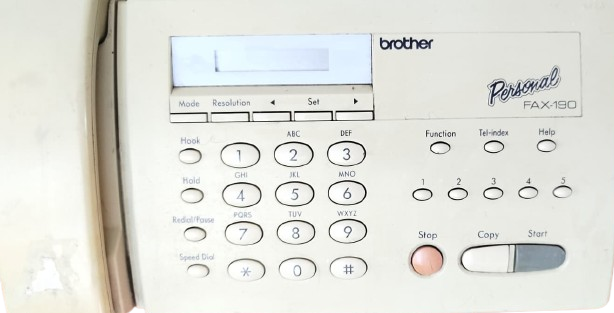 BROTHER PERSONAL FAX-190 MODELİ BELGE VE DOKÜMAN İLETİMİ SAĞLAYAN VİNTAGE TERMÂL FAKS CİHAZI SORUNSUZ