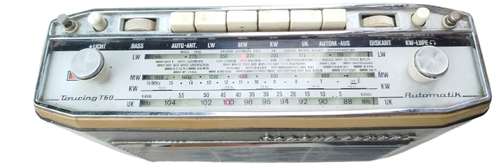 1965 ALMAN CANLA SCHAUB-LORENZ TOURING T60 VINTAGE TAŞINABİLİR TRANSİSTÖRLÜ RADYO UKV BANTLI